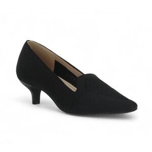 Adrienne Vittadini Skippy Pumps Kitten Heel Pointed Toe Black Womens Size 6.5M